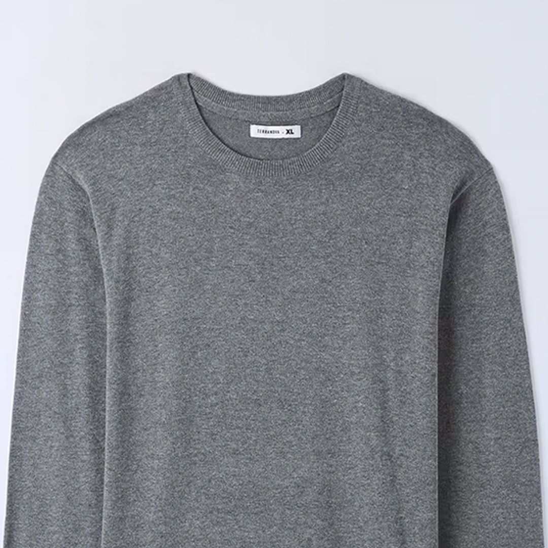 Solid Color Crew Neck Sweater