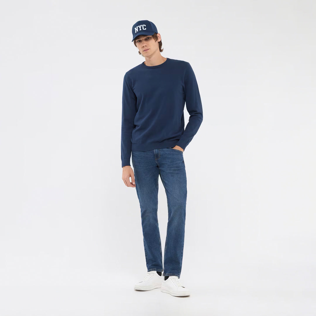 Solid Color Crew Neck Sweater