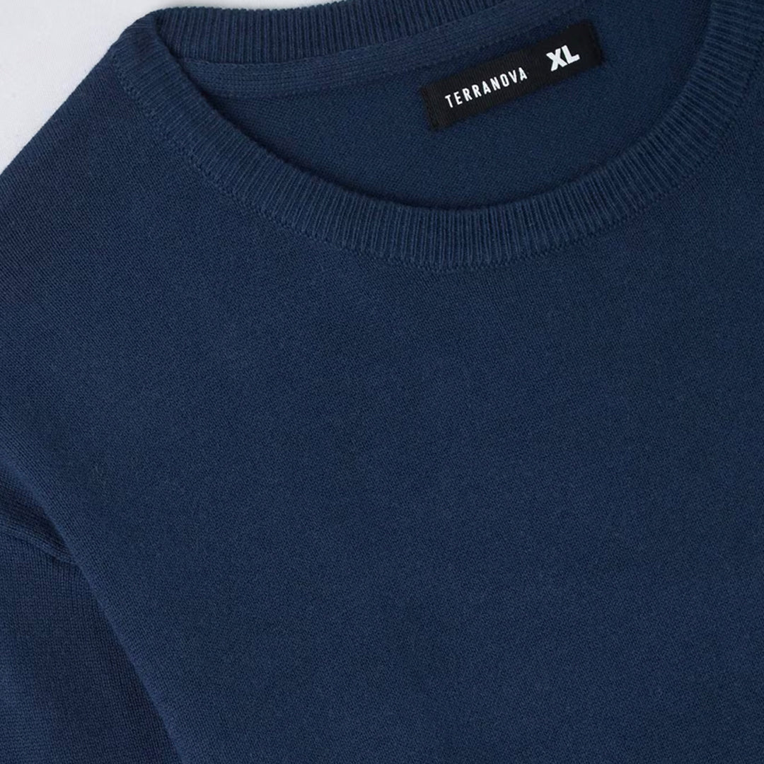 Solid Color Crew Neck Sweater