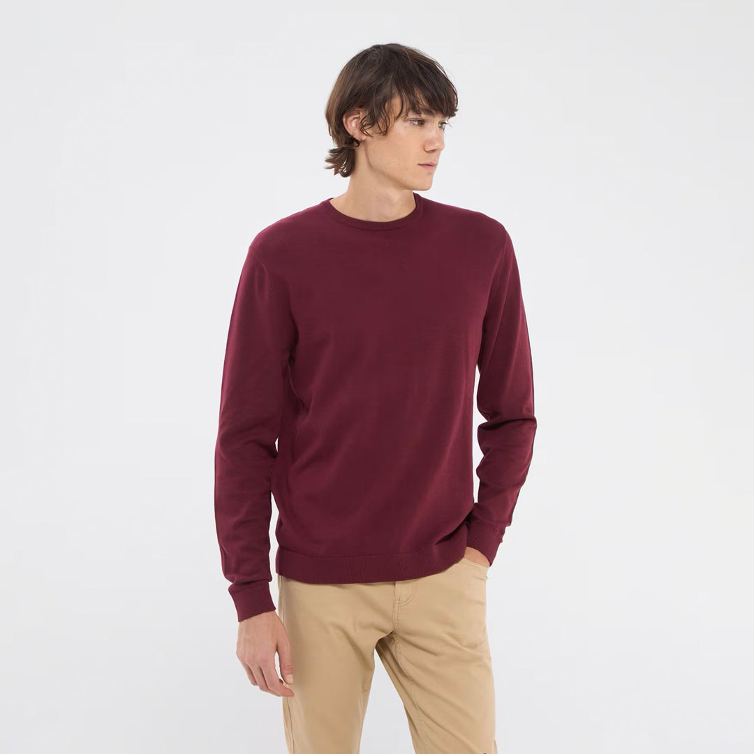 Solid Color Crew Neck Sweater