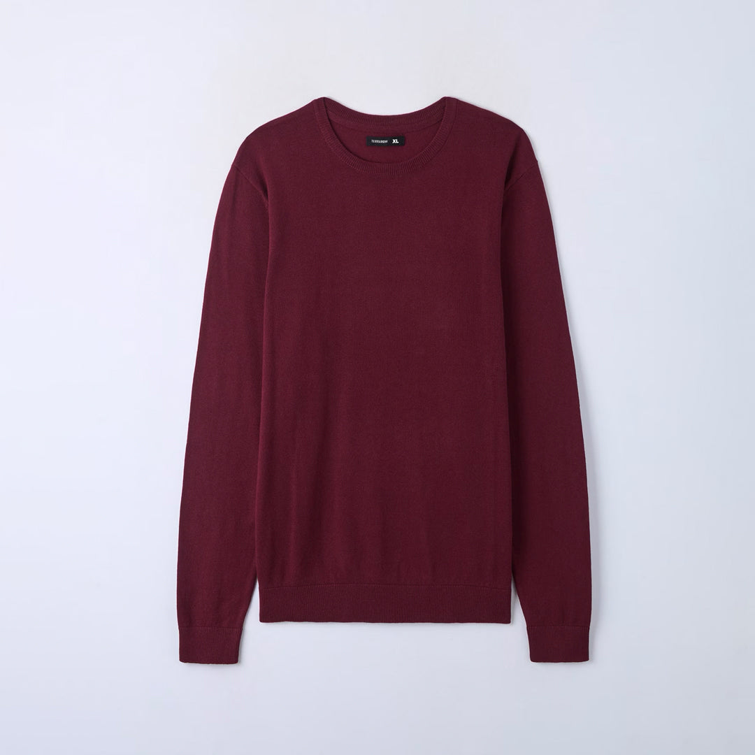 Solid Color Crew Neck Sweater