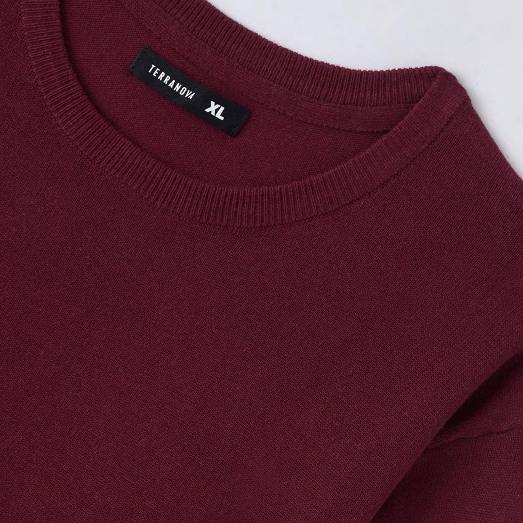Solid Color Crew Neck Sweater