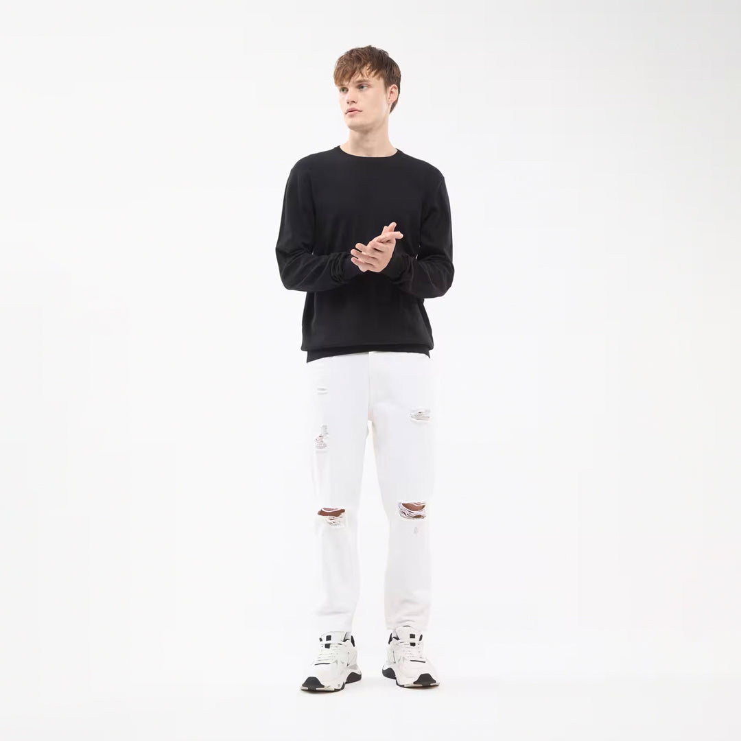 Solid Color Crew Neck Sweater
