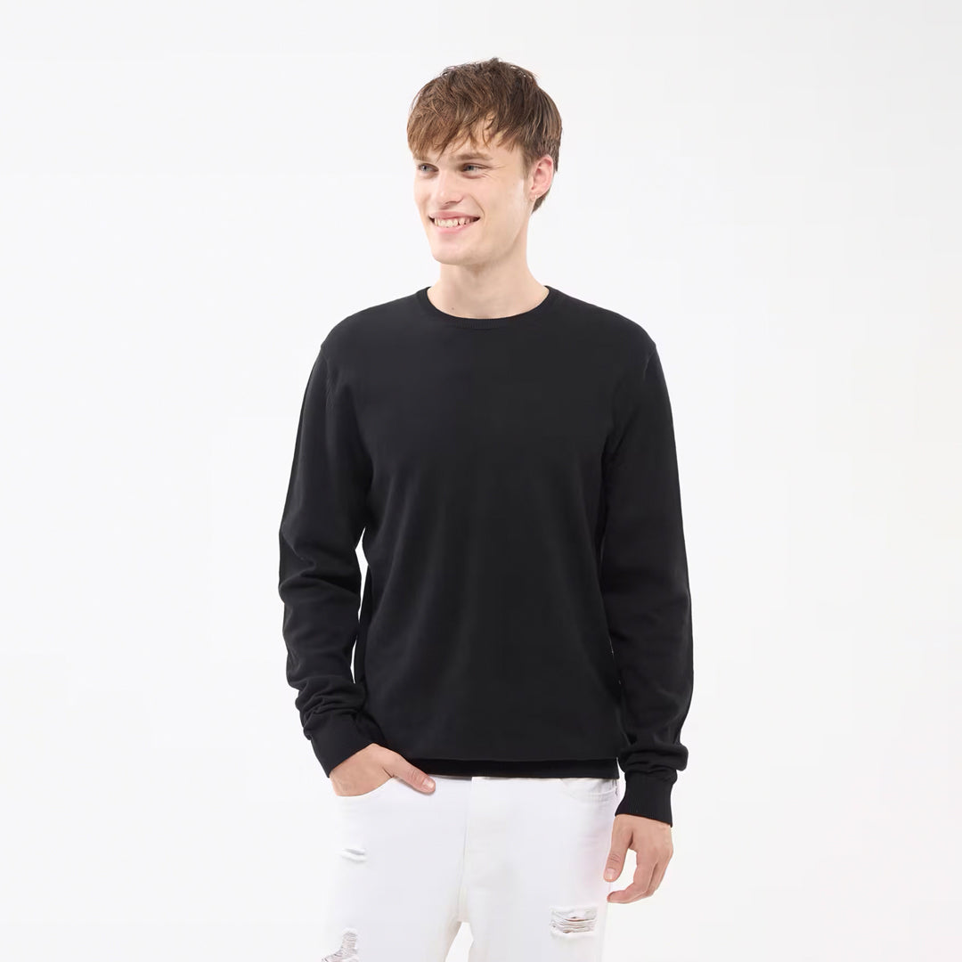 Solid Color Crew Neck Sweater