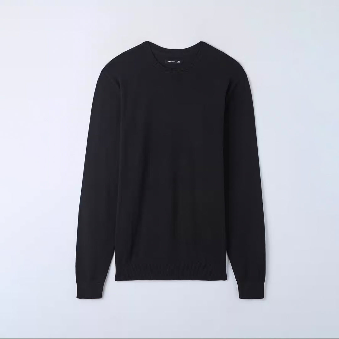 Solid Color Crew Neck Sweater