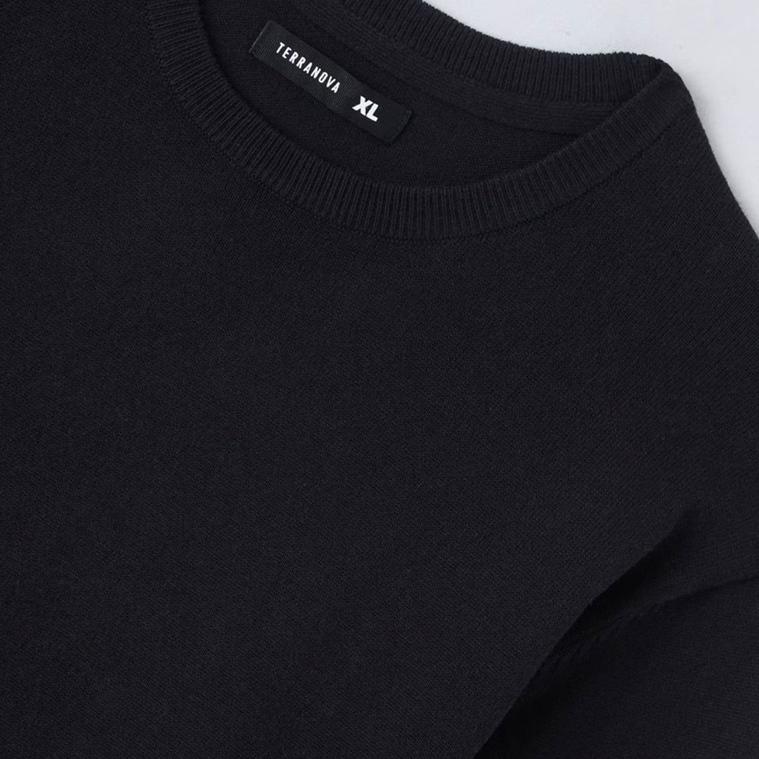 Solid Color Crew Neck Sweater