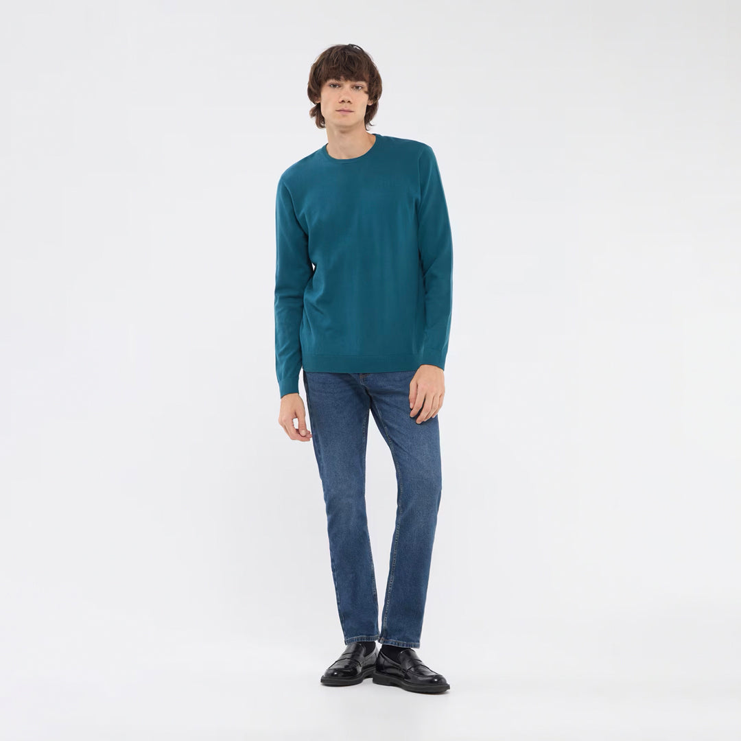Solid Color Crew Neck Sweater