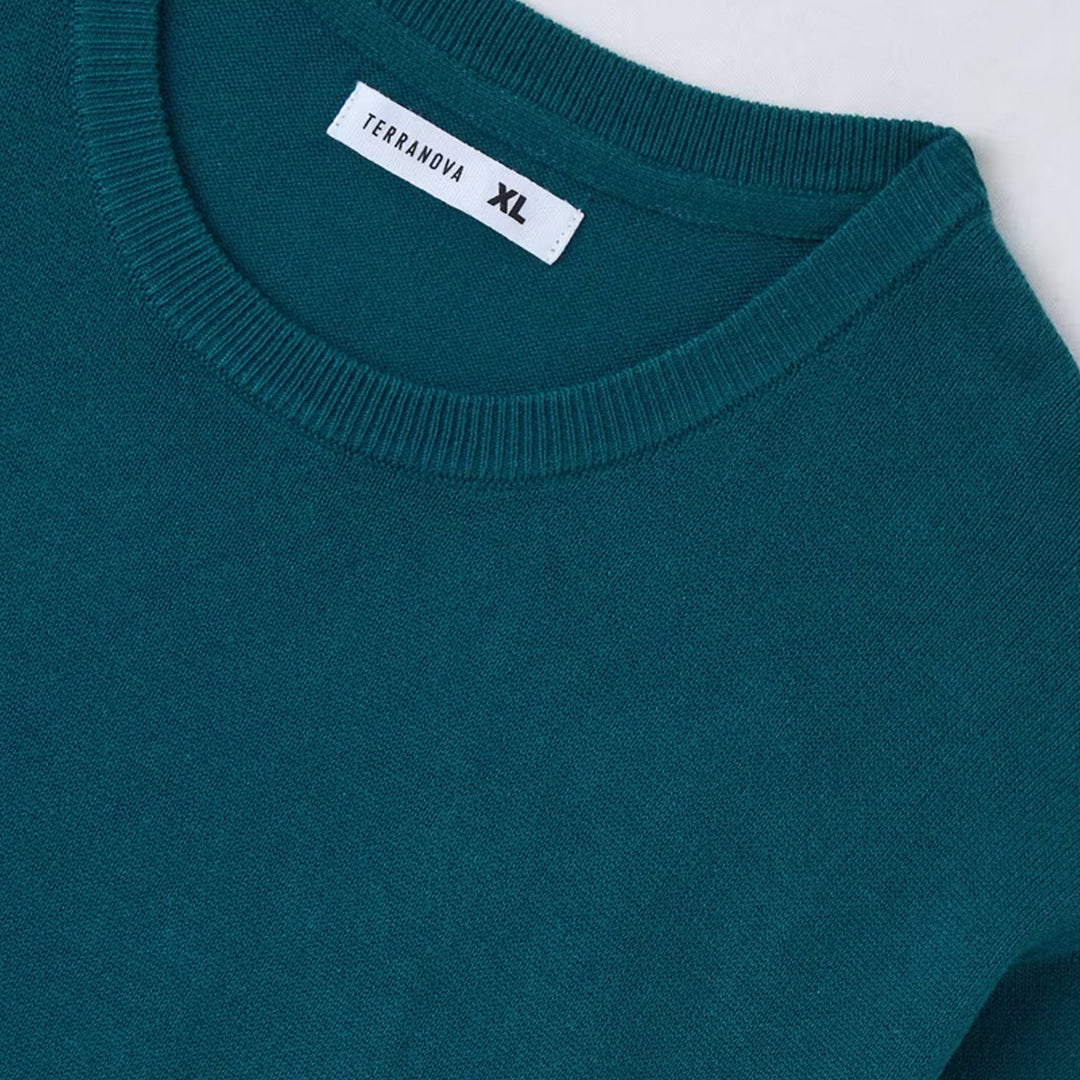 Solid Color Crew Neck Sweater