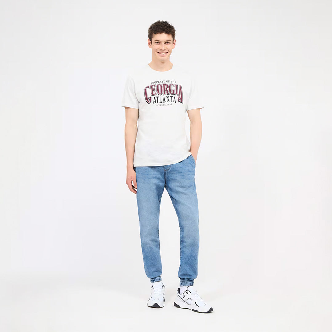 College Print Crew Neck T-Shirt