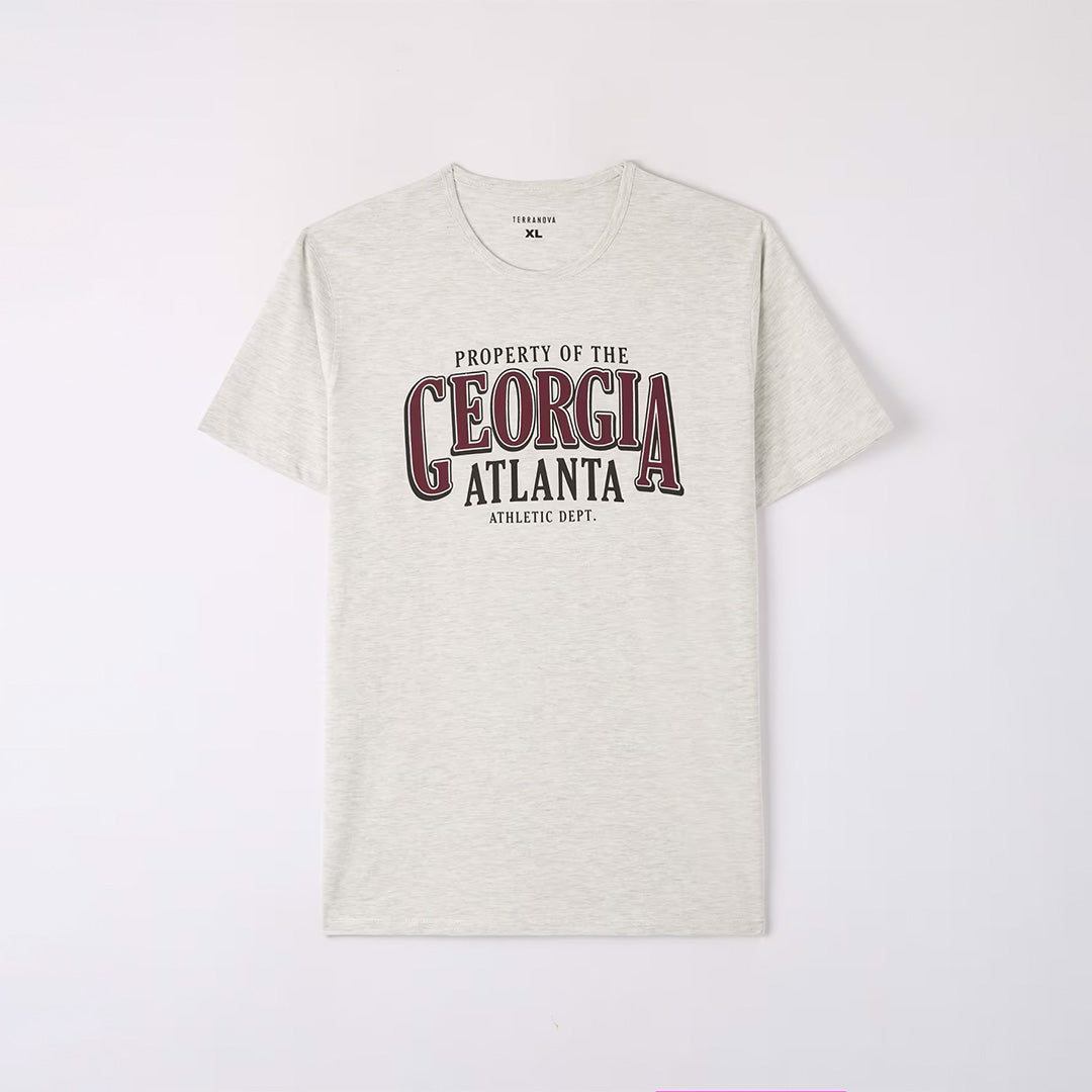 College Print Crew Neck T-Shirt