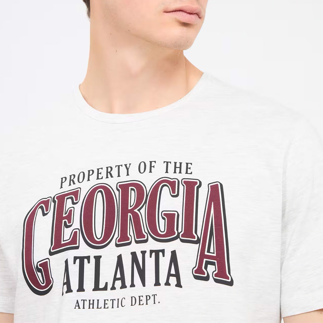 College Print Crew Neck T-Shirt