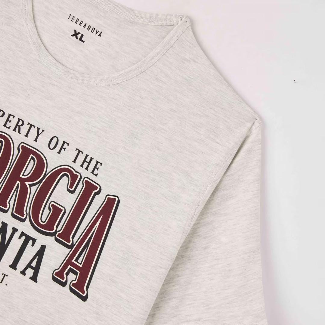 College Print Crew Neck T-Shirt