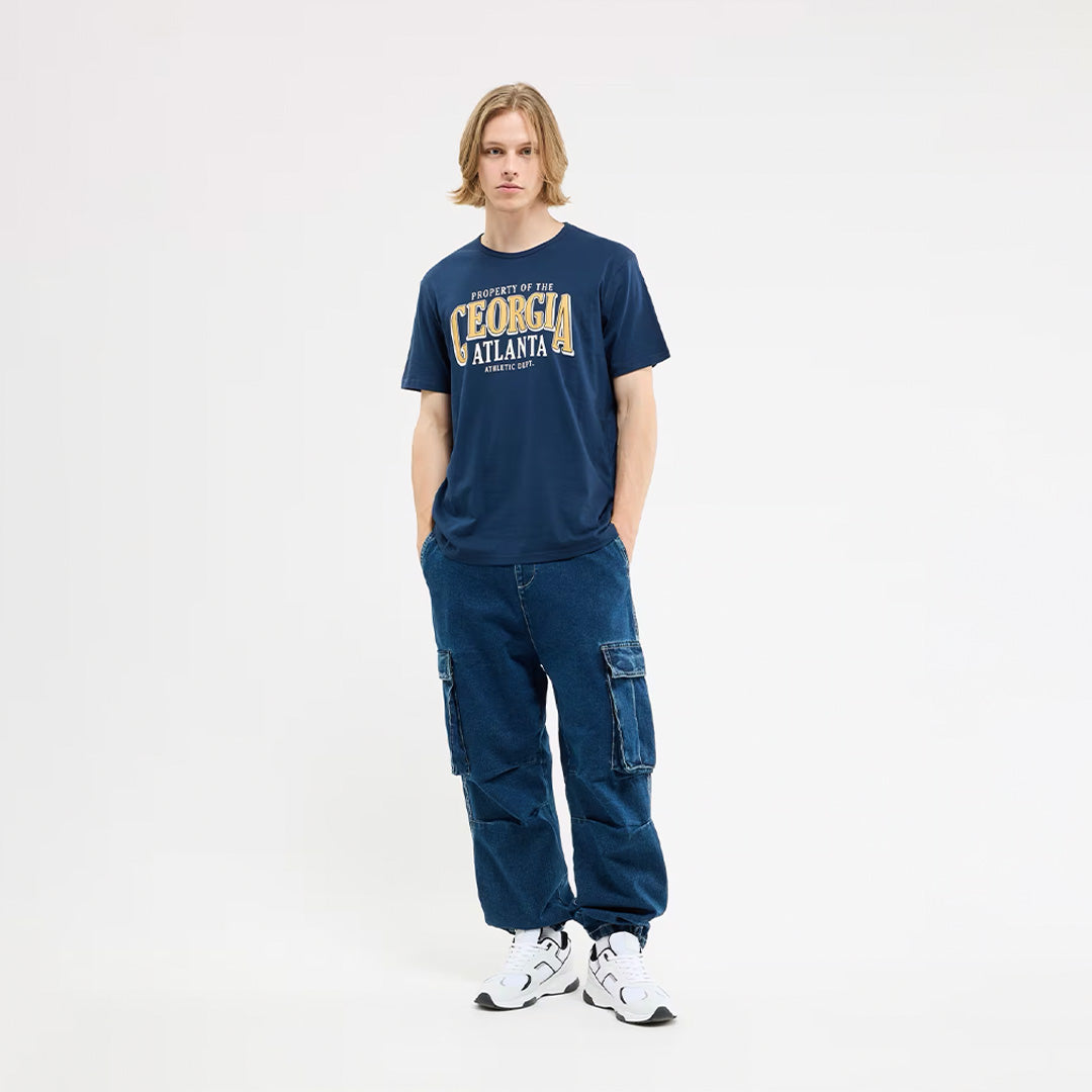 College Print Crew Neck T-Shirt