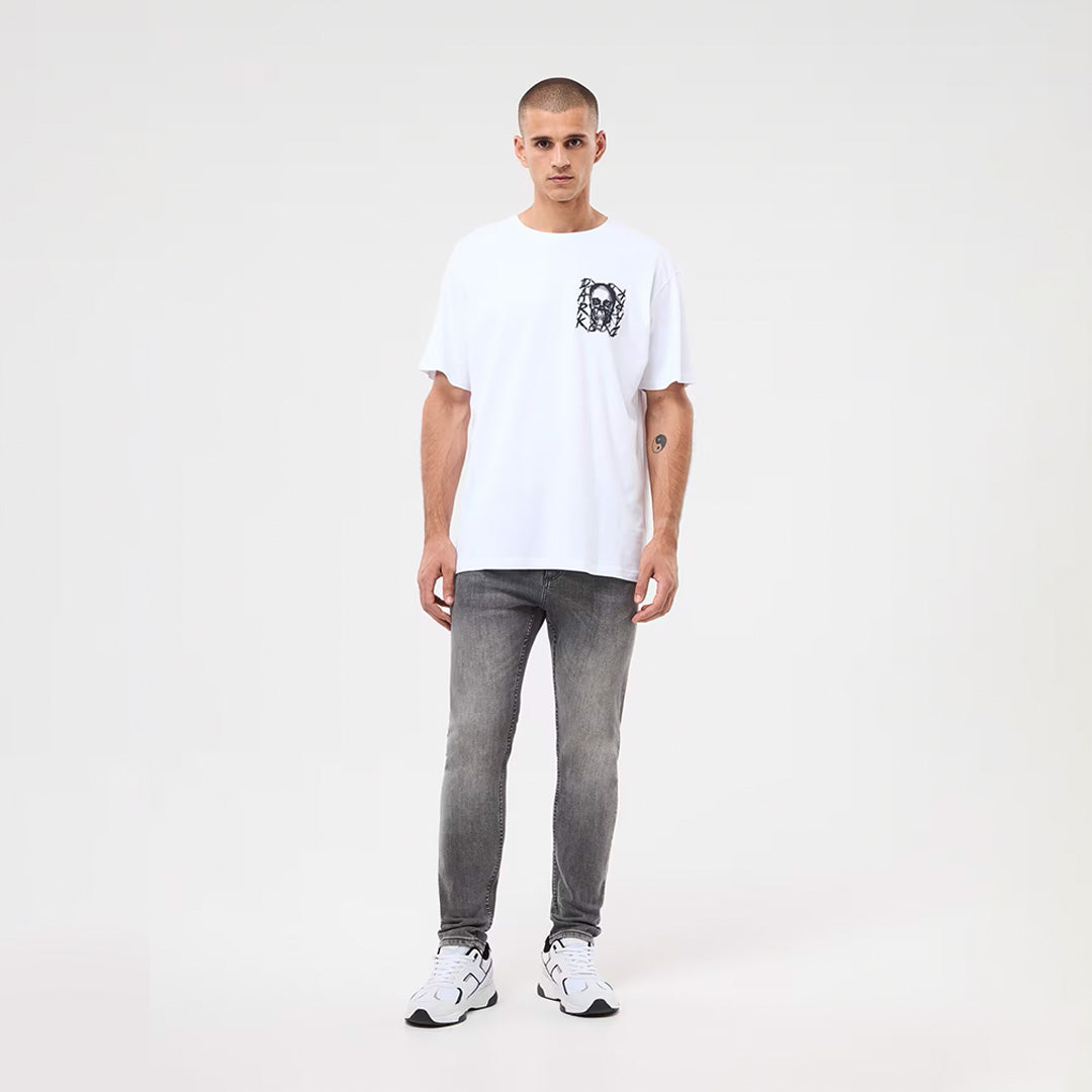 Double-Sided Skull Print Crew Neck T-Shirt