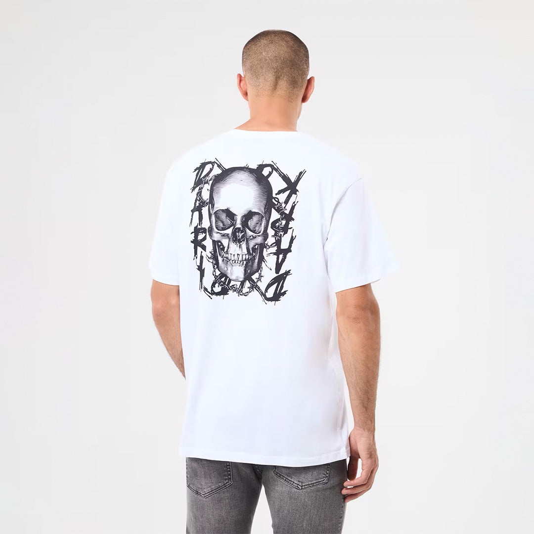 Double-Sided Skull Print Crew Neck T-Shirt