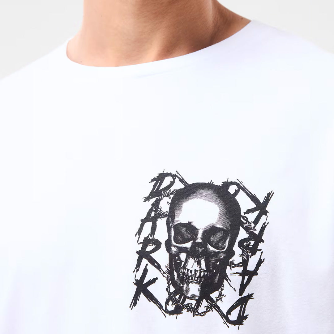 Double-Sided Skull Print Crew Neck T-Shirt