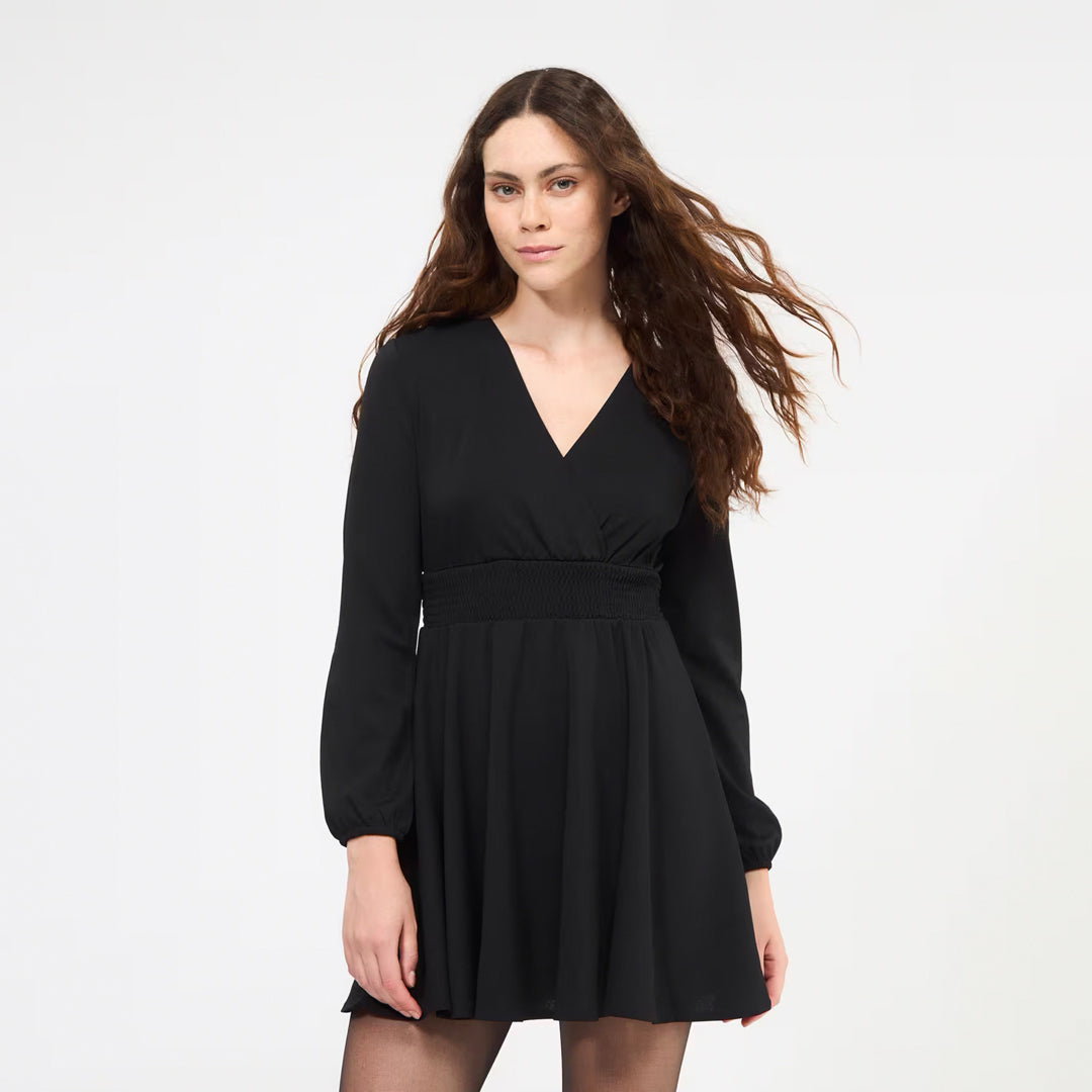 Black cross front outlet dress