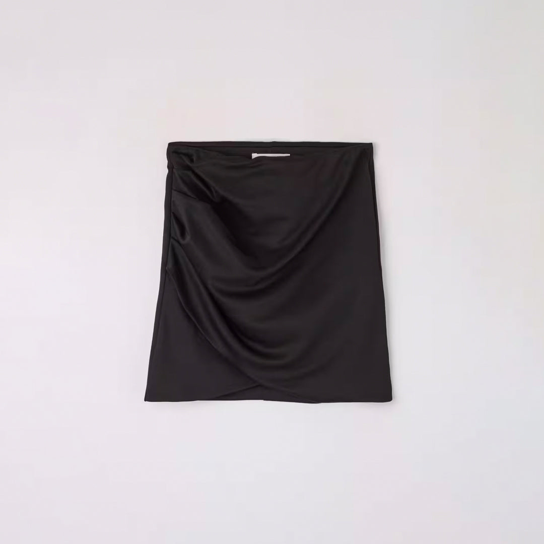 Solid Color Skirt with Draping