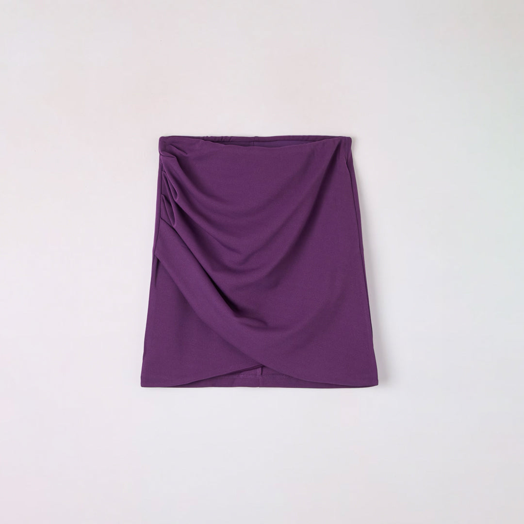 Solid Color Skirt with Draping