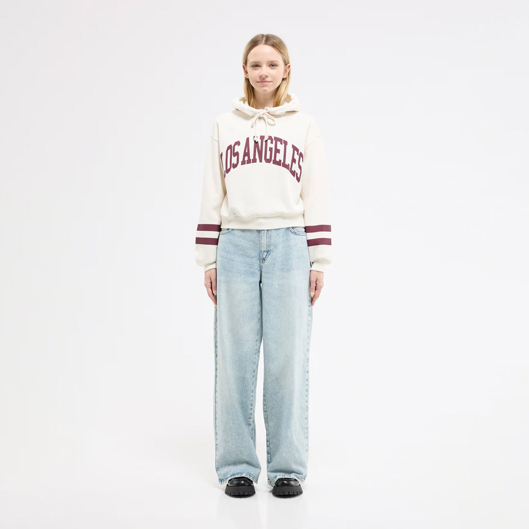 College-Style Lettering Hooded Sweatshirt