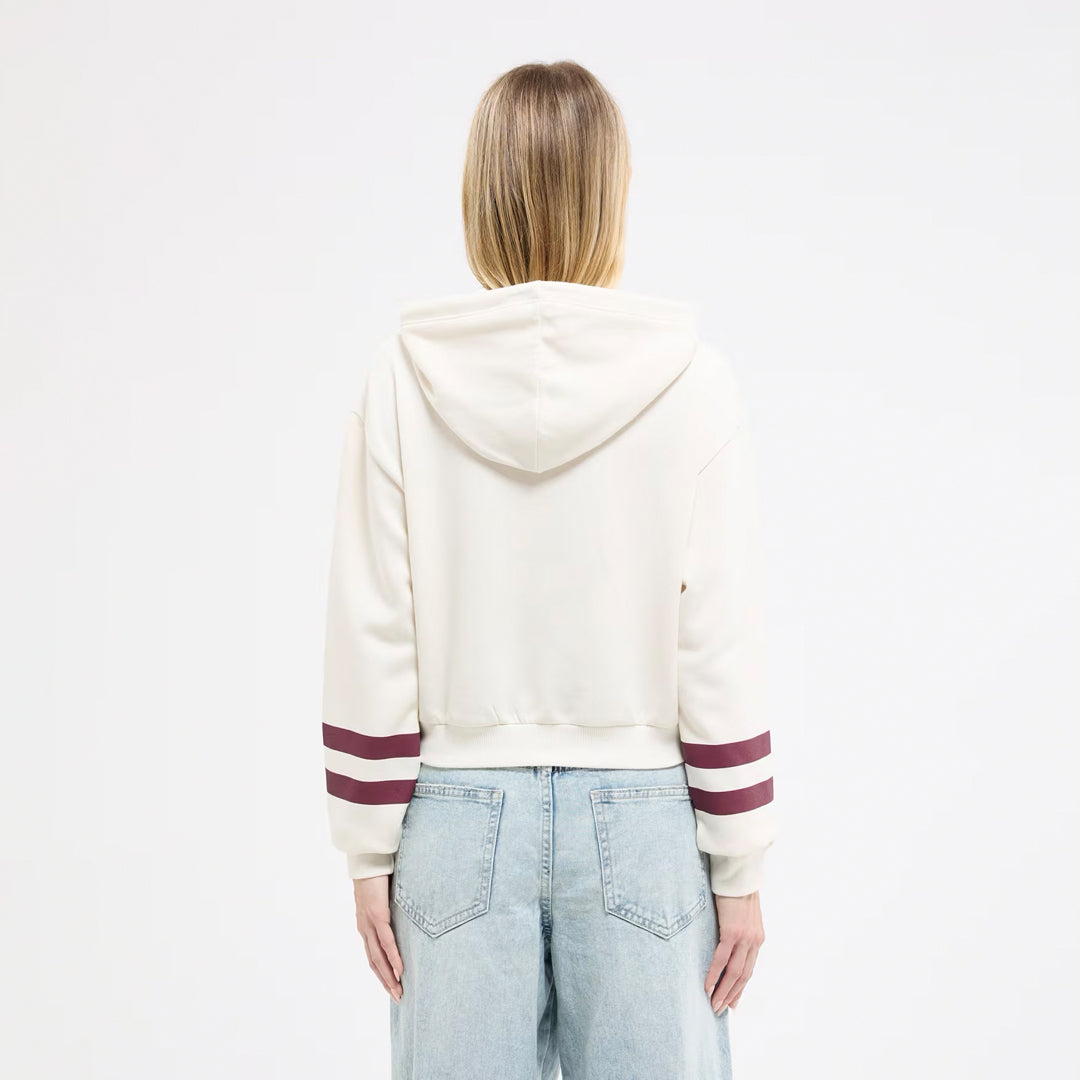 College-Style Lettering Hooded Sweatshirt