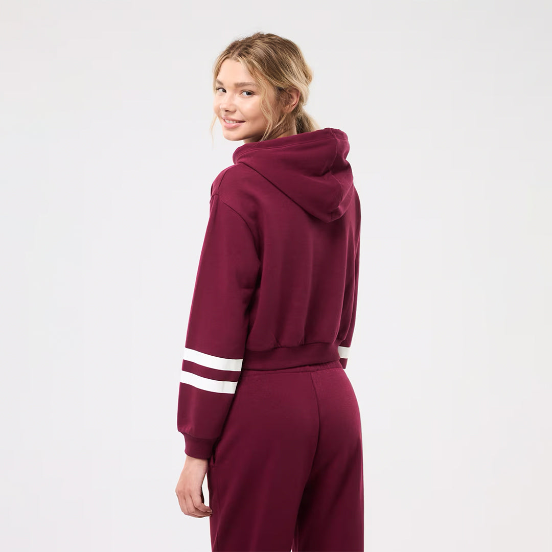 College-Style Lettering Hooded Sweatshirt