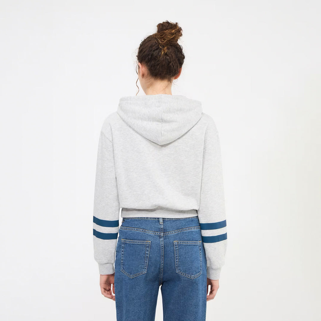 College-Style Lettering Hooded Sweatshirt