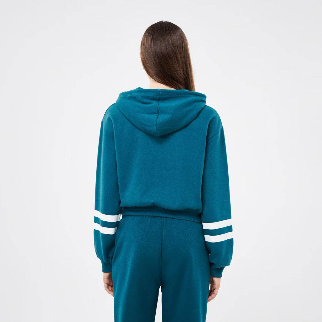 College-Style Lettering Hooded Sweatshirt