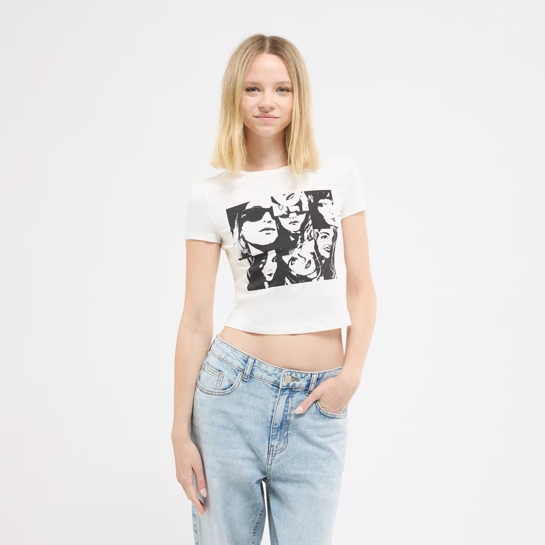 Photographic Print Crew Neck T-Shirt