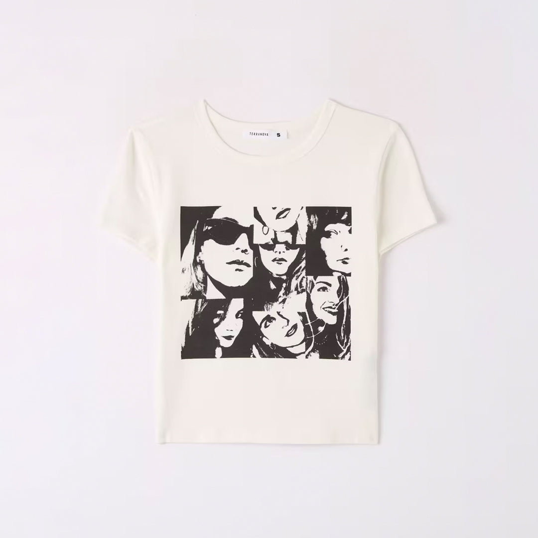 Photographic Print Crew Neck T-Shirt