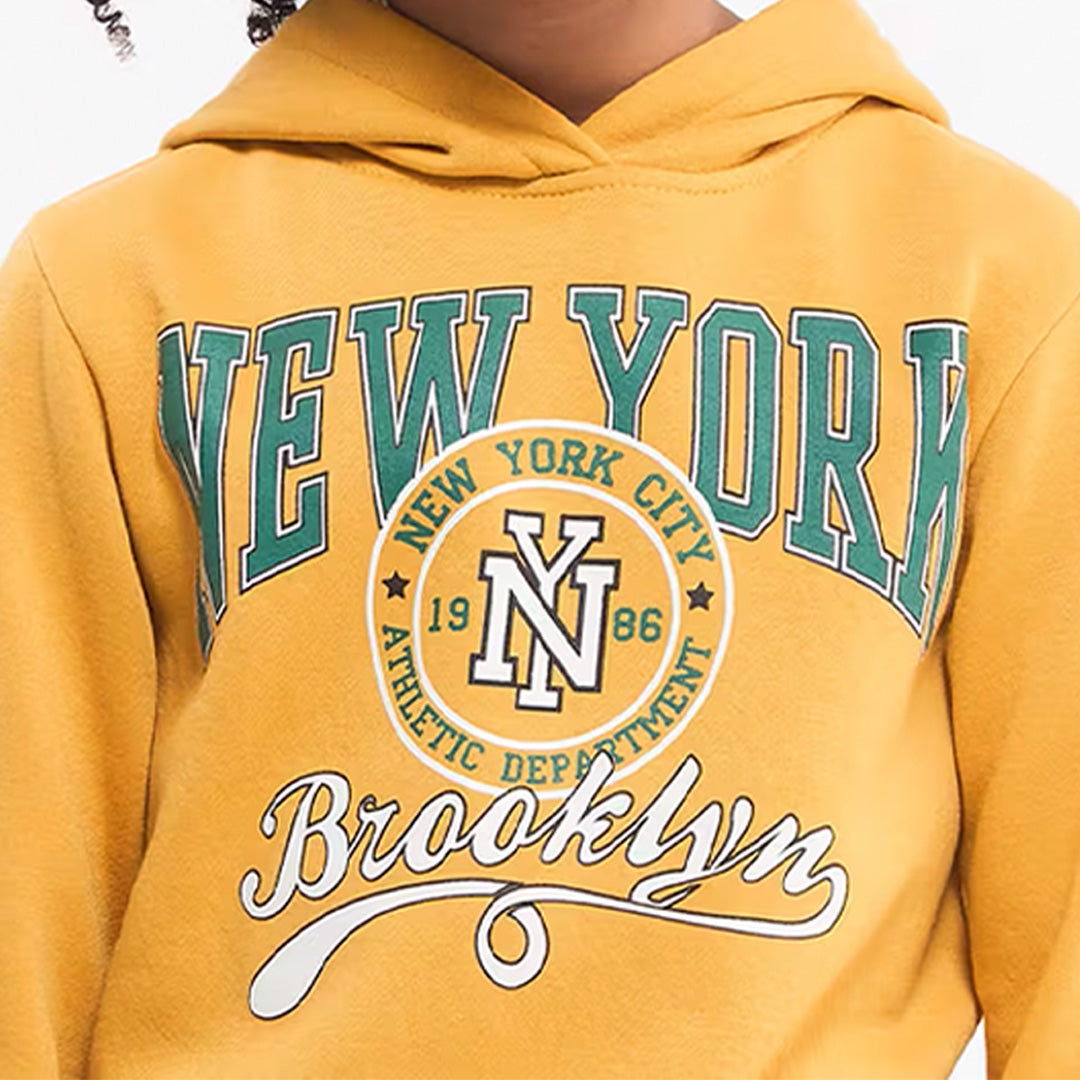 Varsity-Style Prints Hooded Sweatshirt