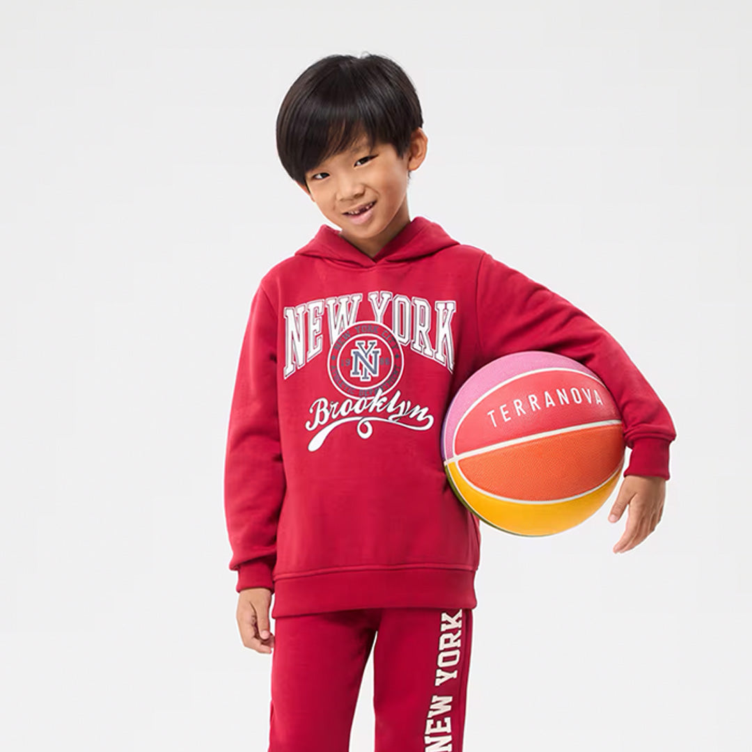 Varsity-Style Prints Hooded Sweatshirt