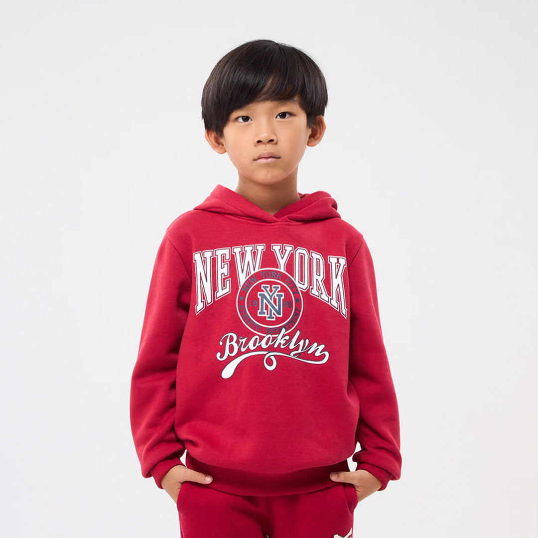 Varsity-Style Prints Hooded Sweatshirt