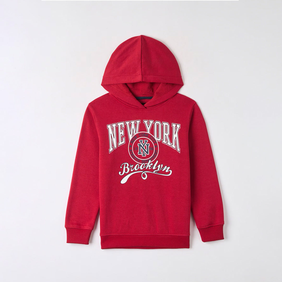 Varsity-Style Prints Hooded Sweatshirt