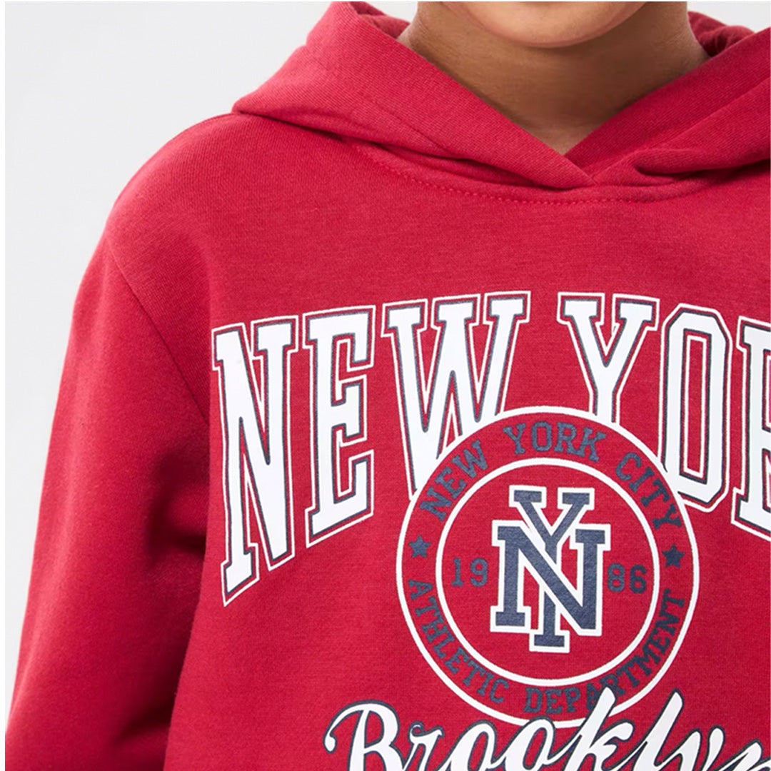 Varsity-Style Prints Hooded Sweatshirt
