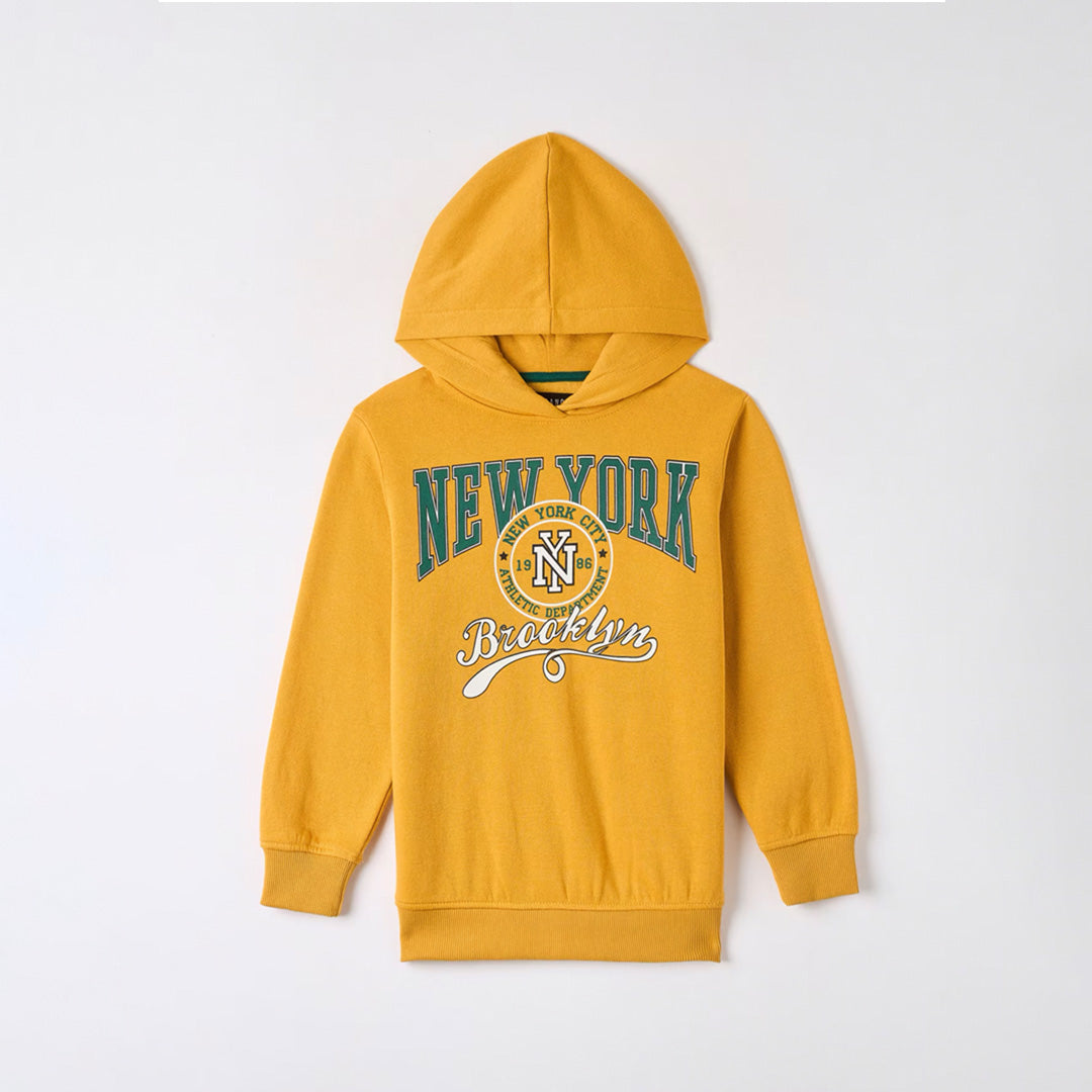 Varsity-Style Prints Hooded Sweatshirt