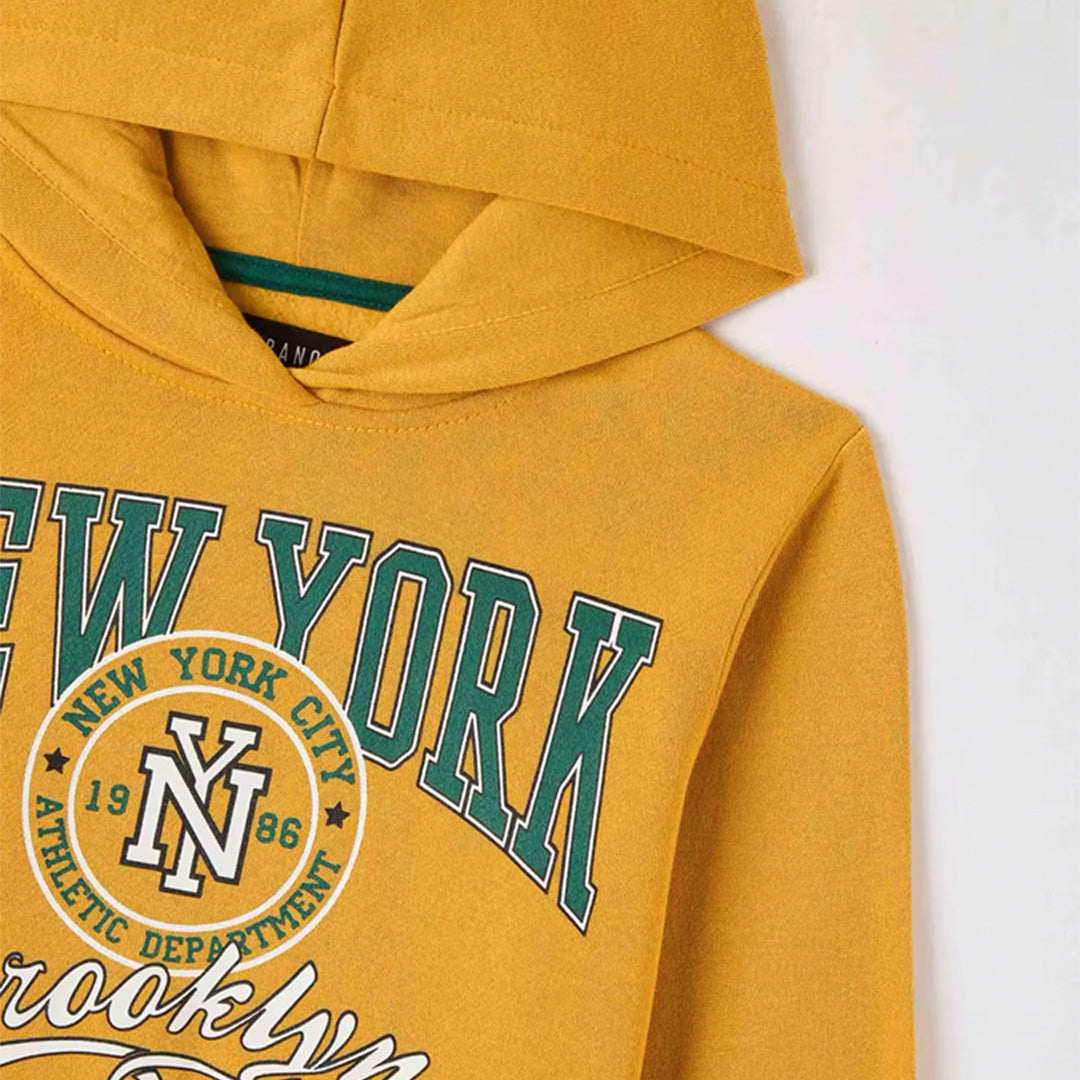 Varsity-Style Prints Hooded Sweatshirt