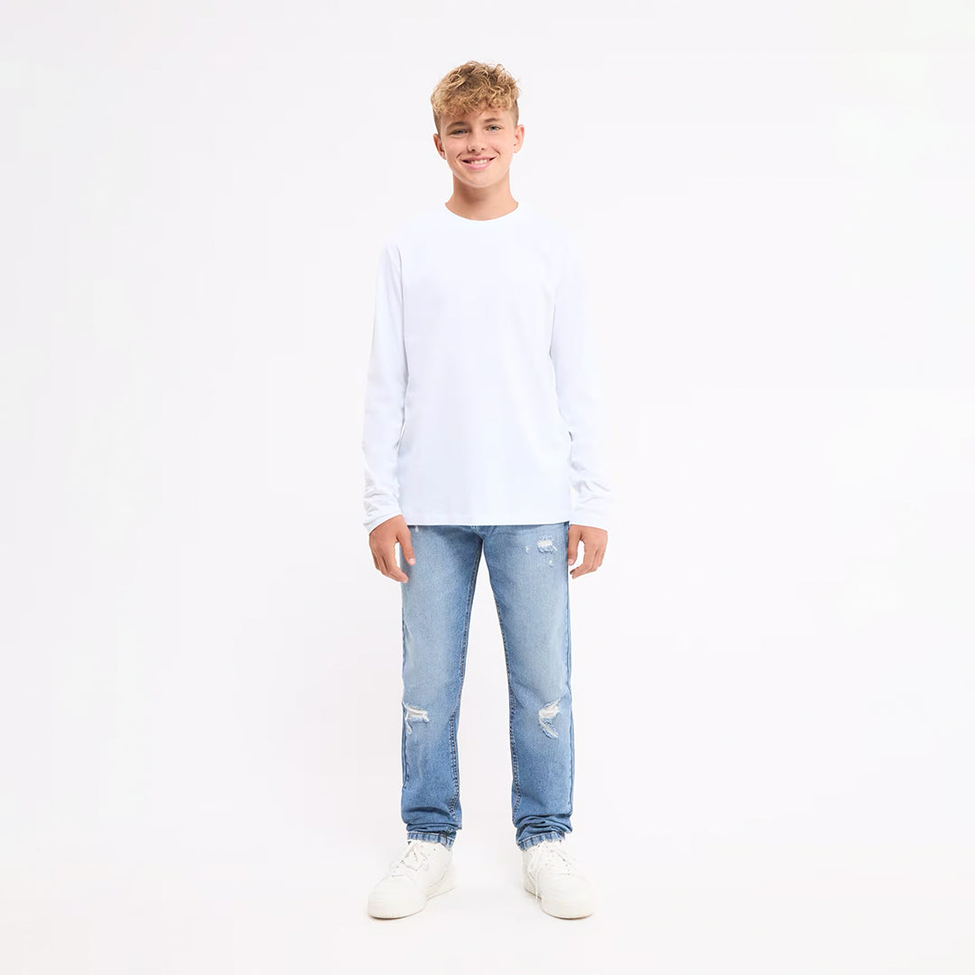 Solid Color Crew Neck T-Shirt