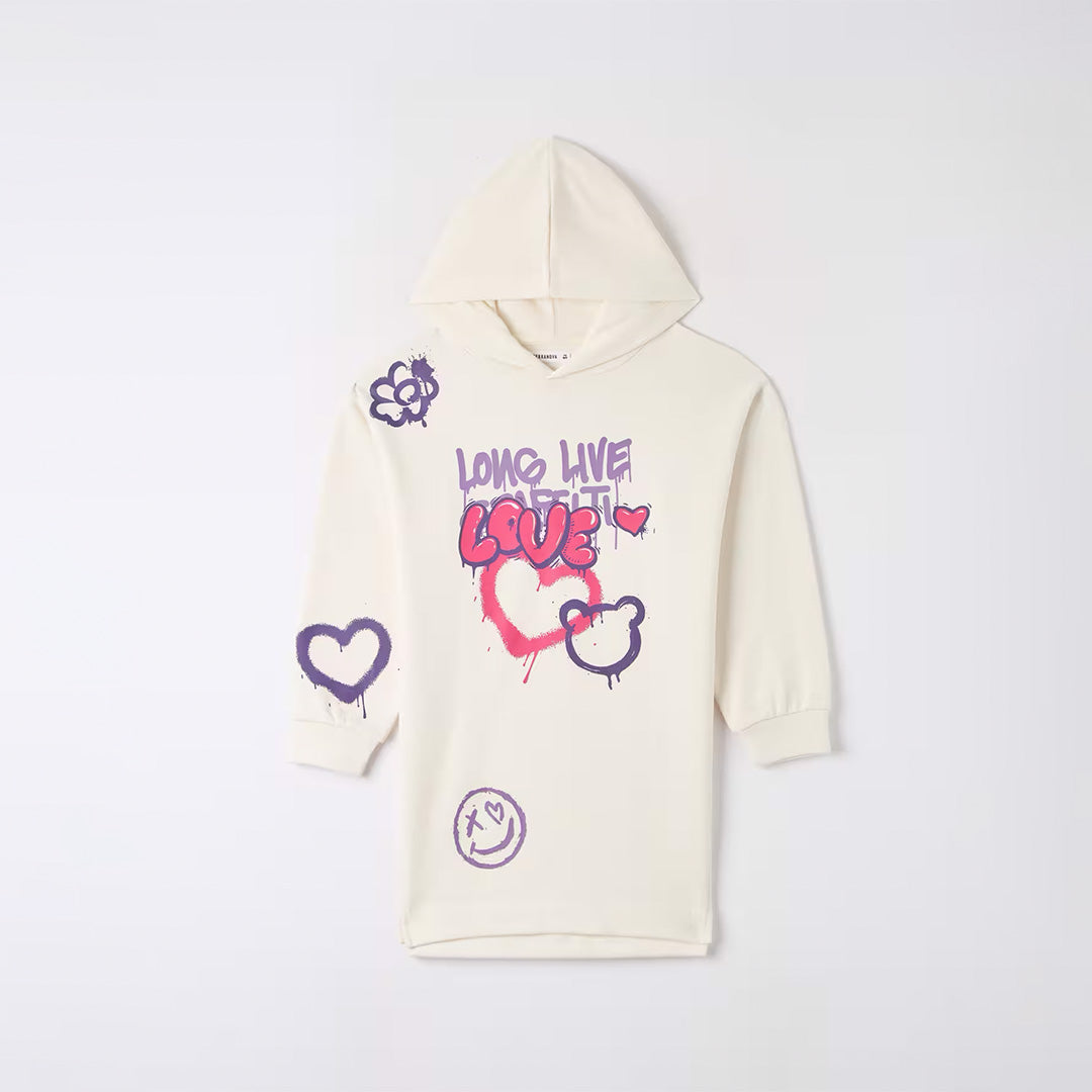 Sweatshirt Dress with Hood