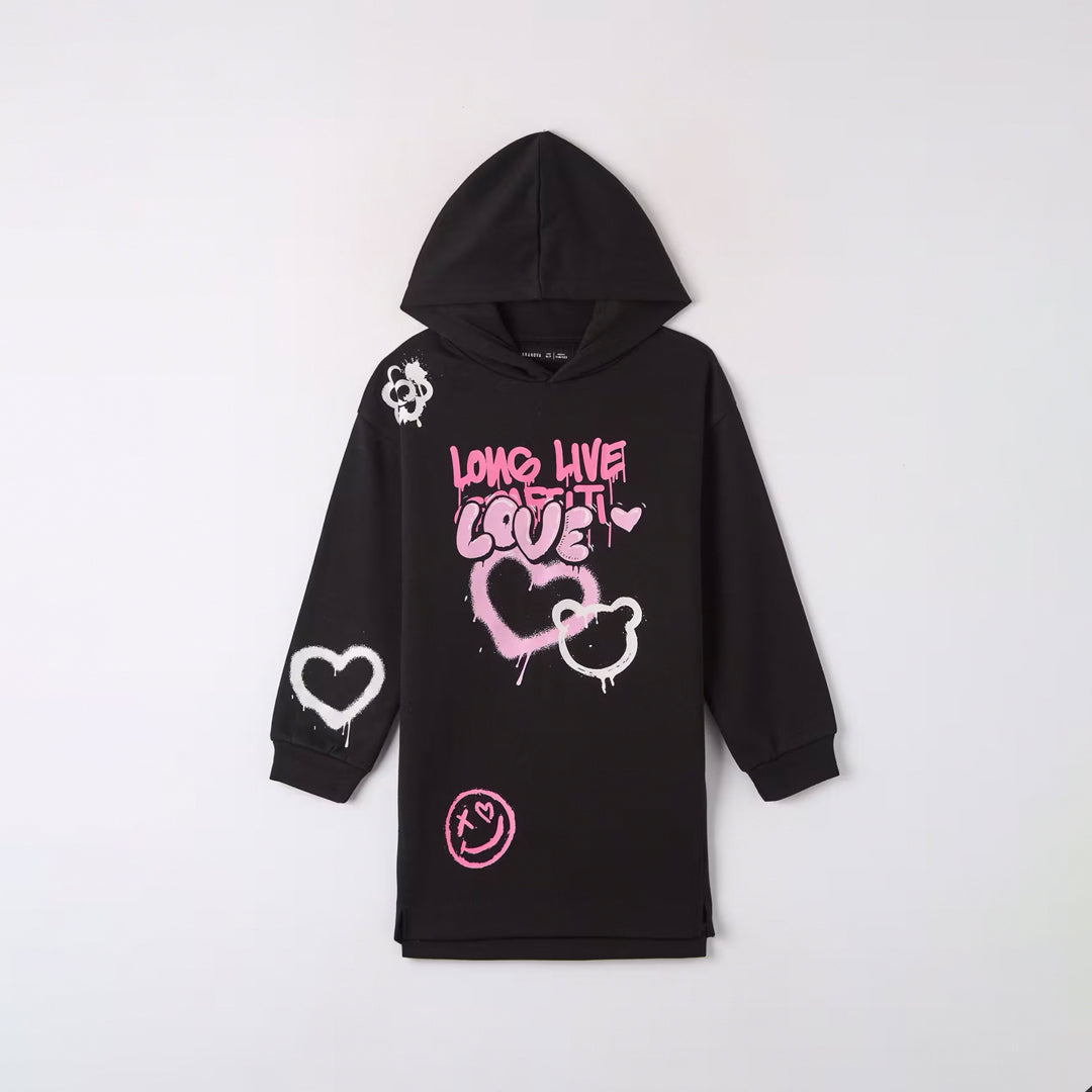 Sweatshirt Dress with Hood