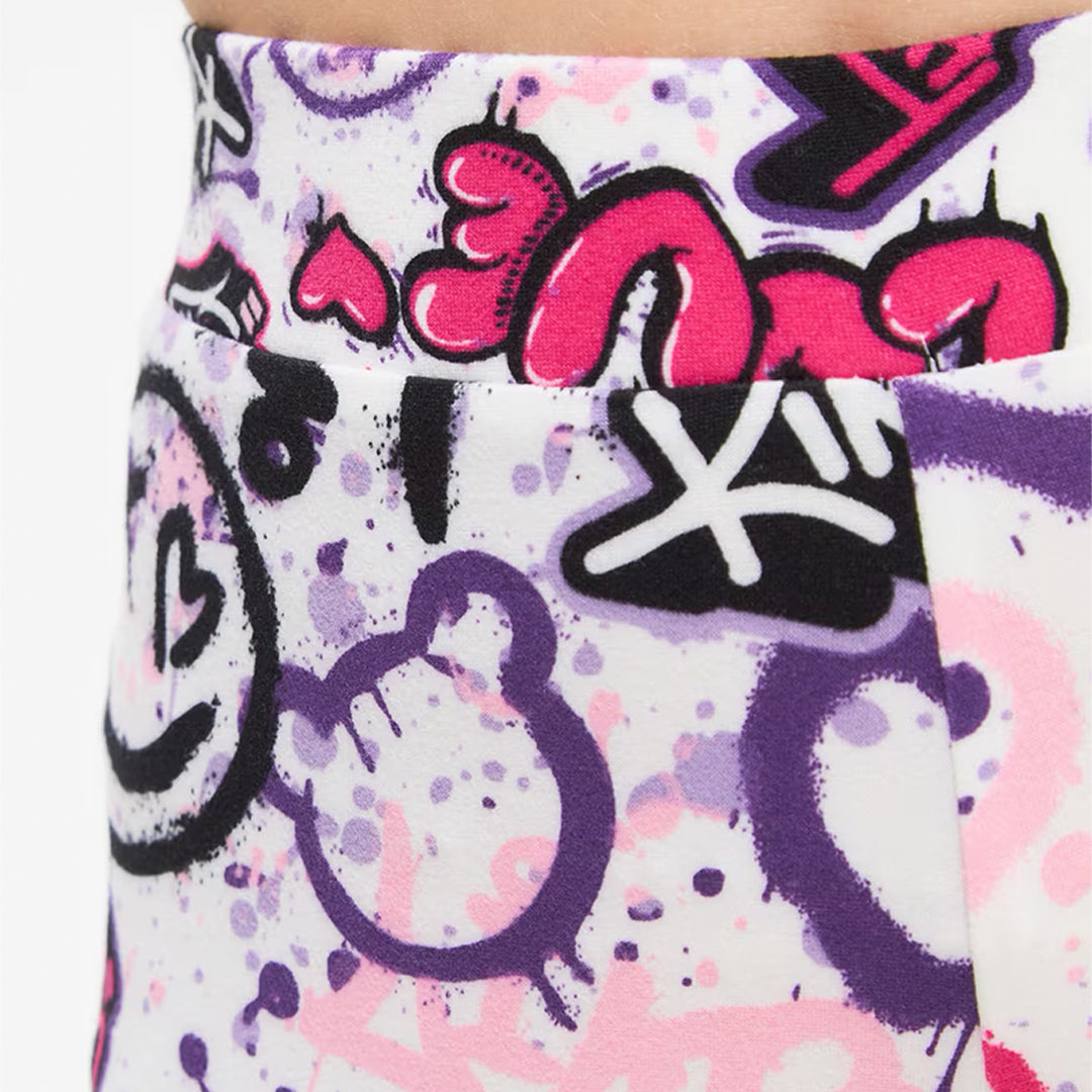 High-Waisted Leggings with Graffiti