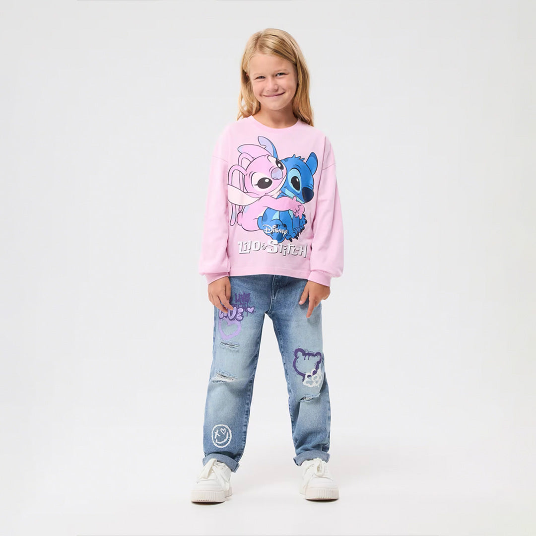 Disney® Print Crew Neck Long Sleeve T-Shirt