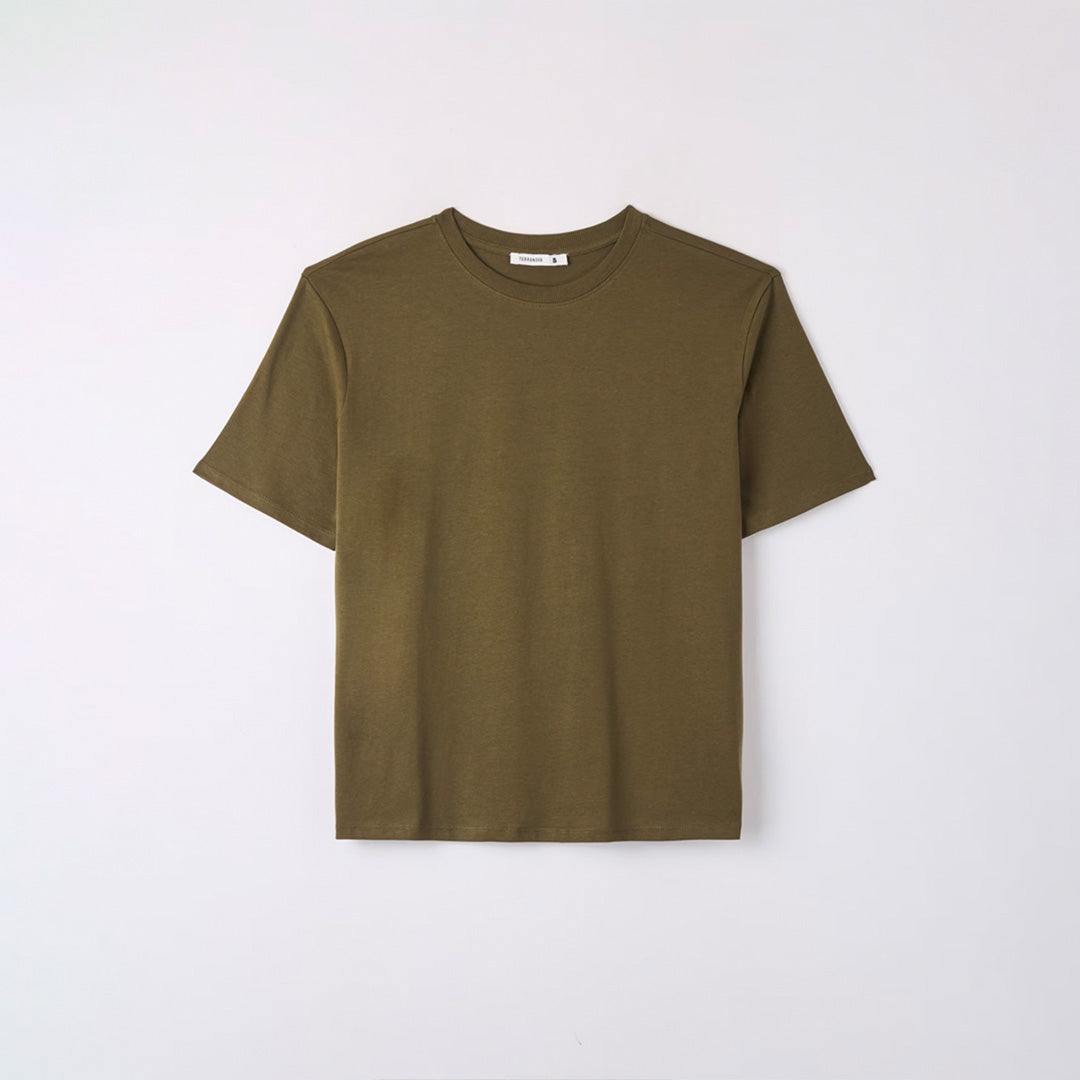 Crew Neck Single Color Top