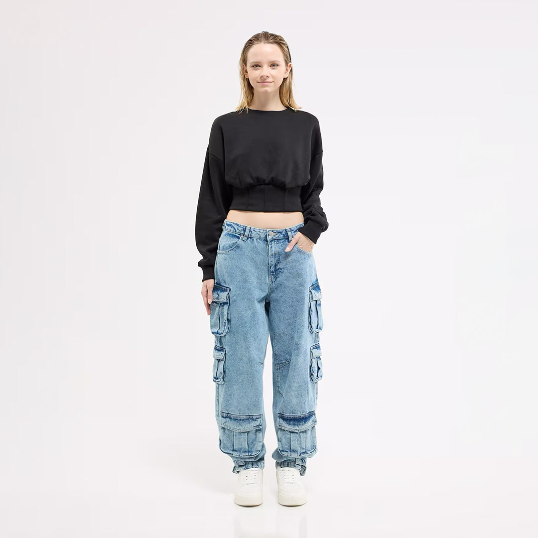 Corset Crop Sweatshirt