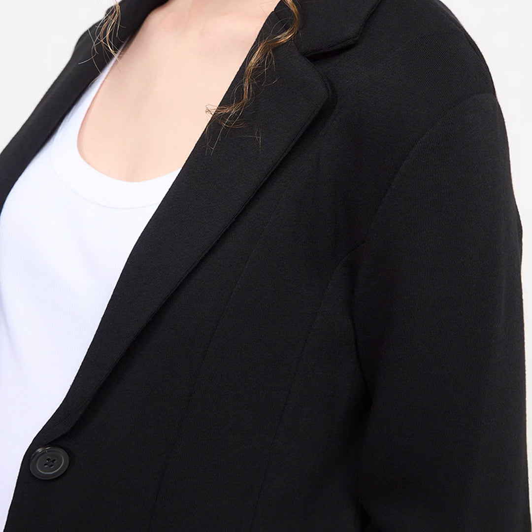 Single-Breasted Jacket with Button Closure
