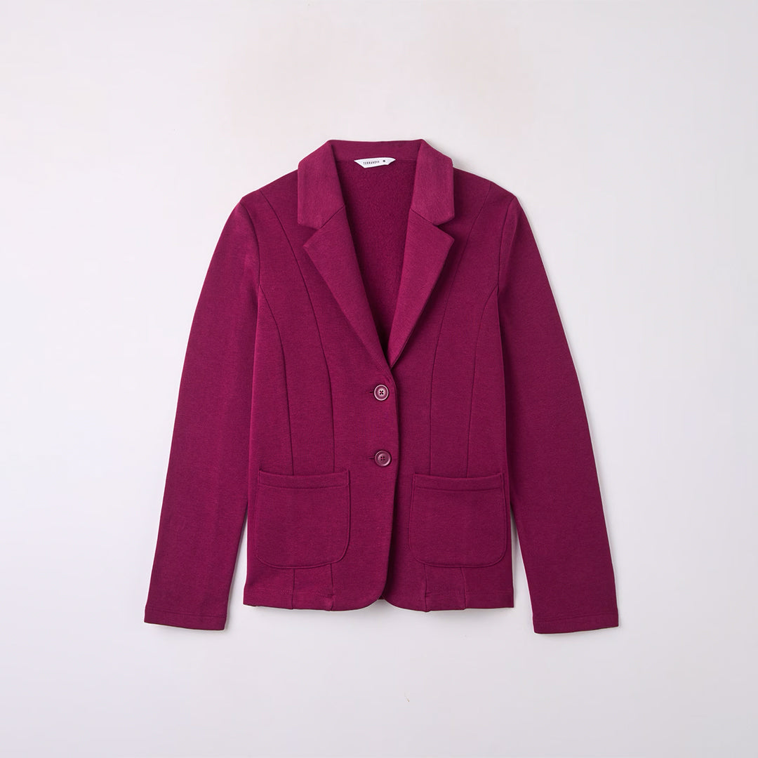 Single-Breasted Jacket with Button Closure