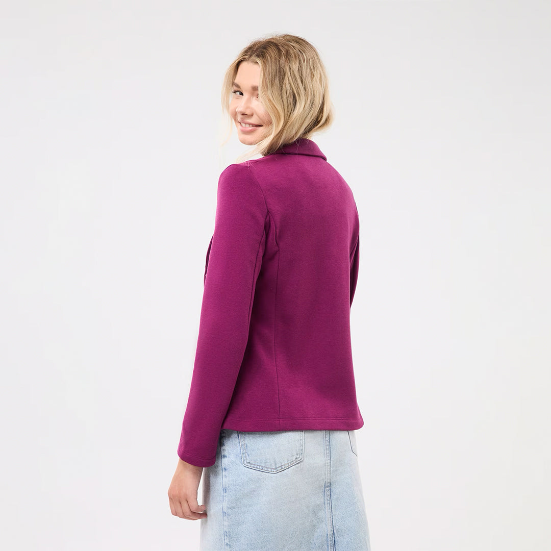 Single-Breasted Jacket with Button Closure