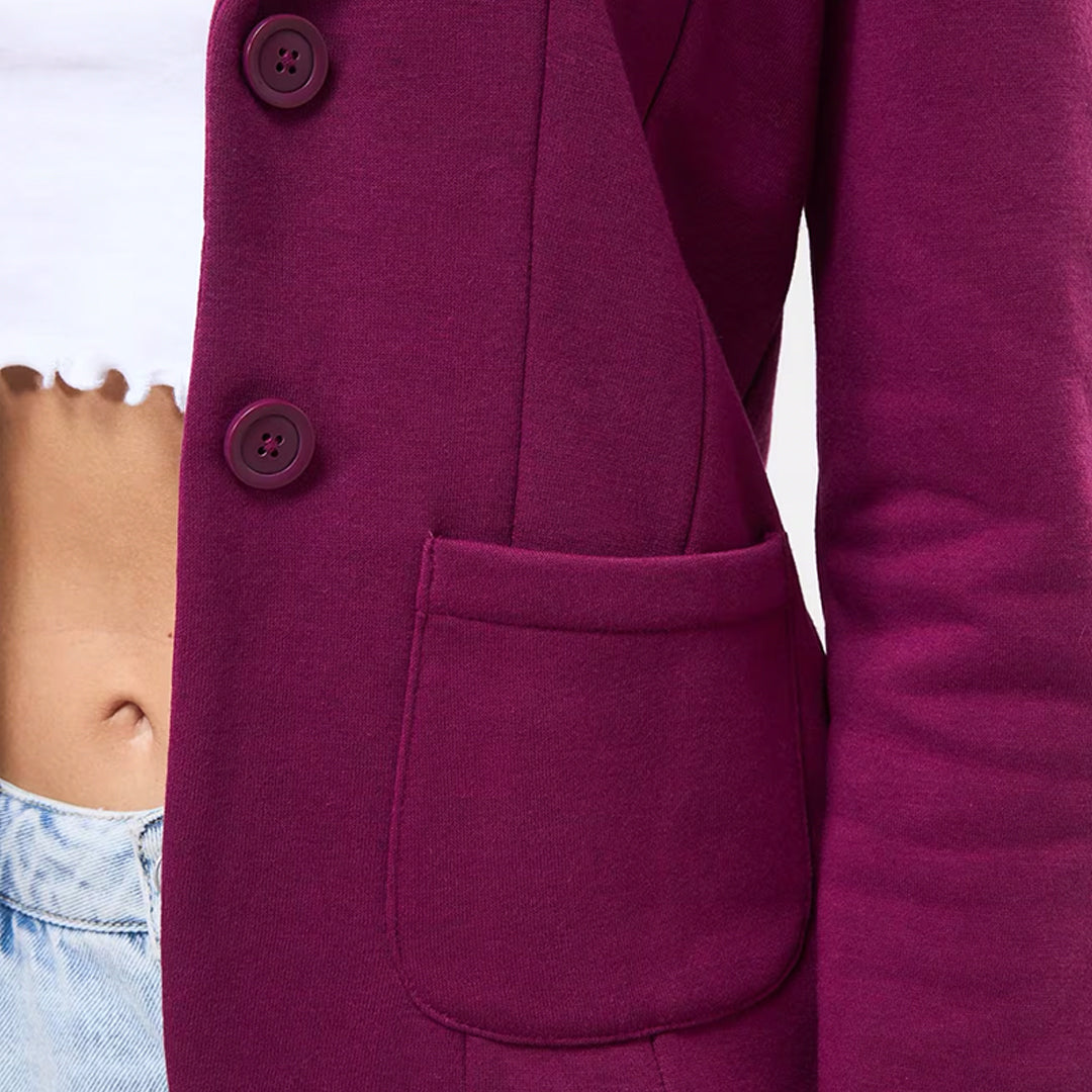 Single-Breasted Jacket with Button Closure