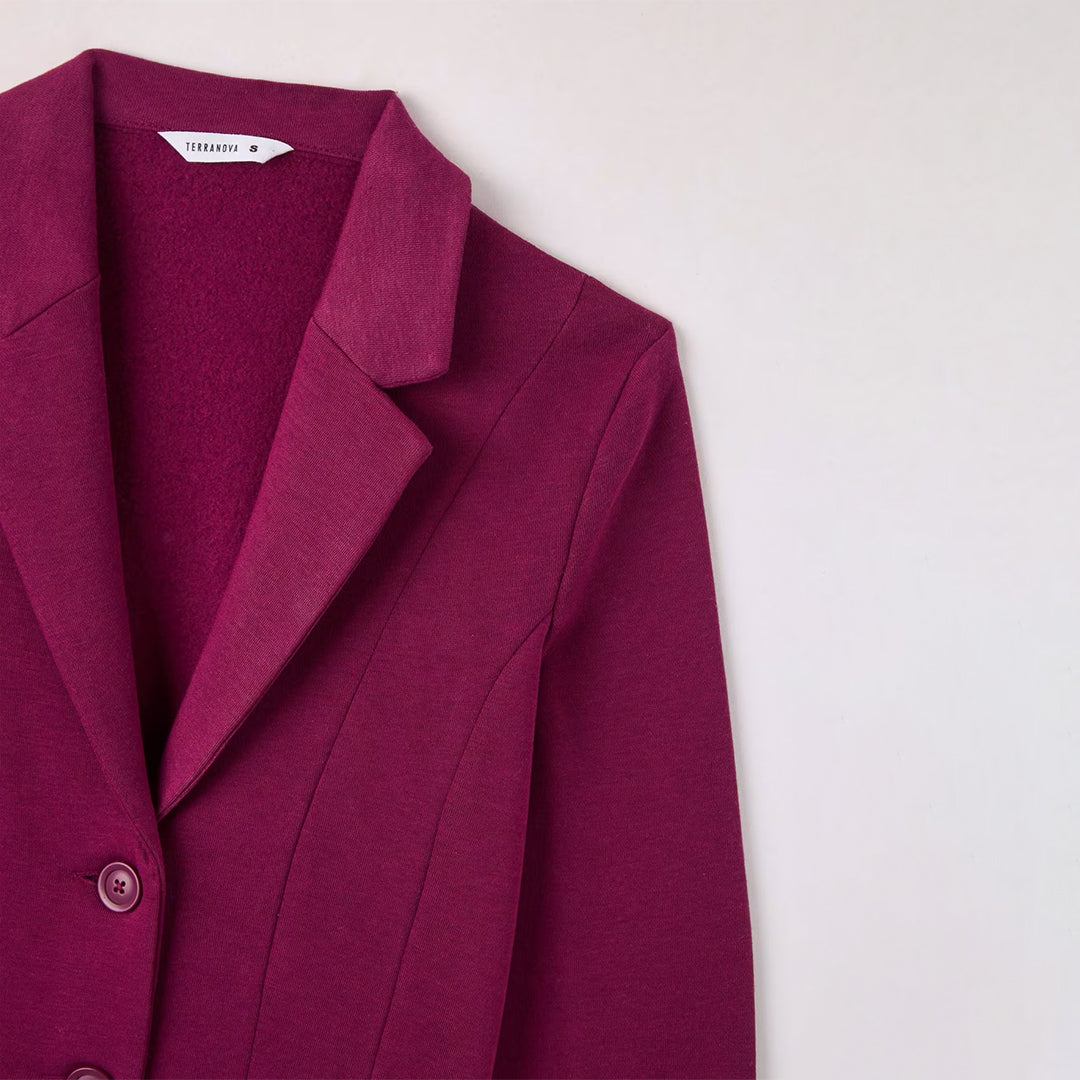 Single-Breasted Jacket with Button Closure
