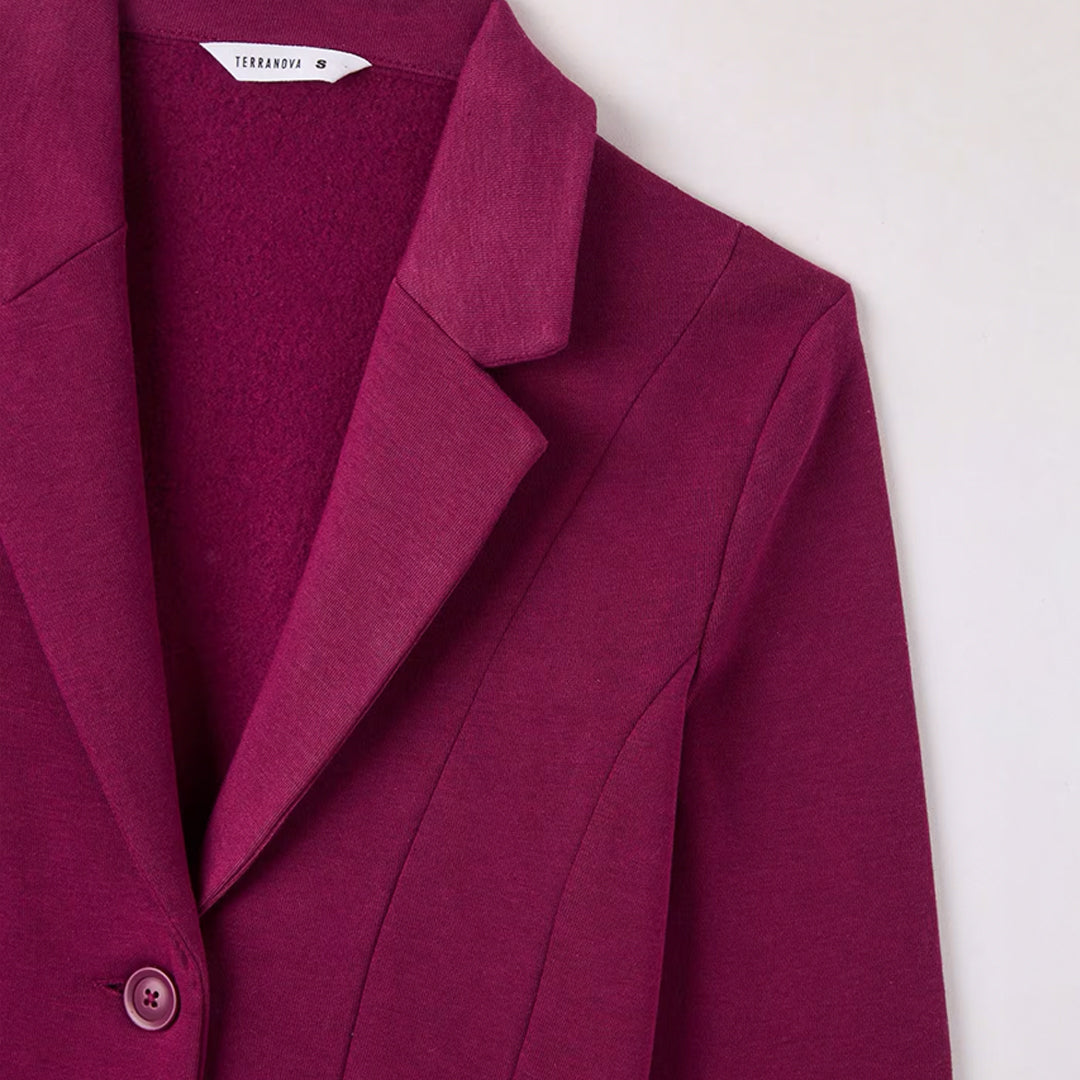 Single-Breasted Jacket with Button Closure